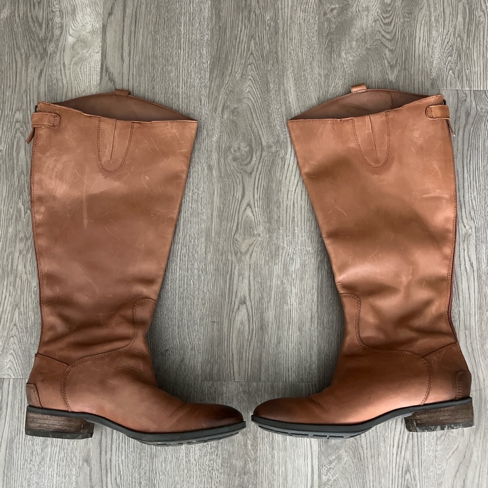 Sam Edelman Riding Zip Up Brown Boot - Picture 2 of 5